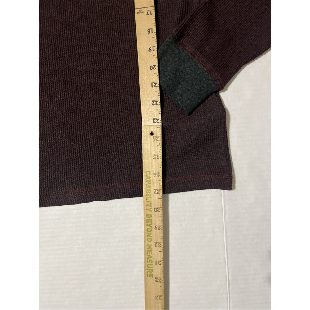 Billabong Men's Keystone Long Sleeve Waffle-Knit Pullover Hoodie Port Sz Small - Picture 8 of 11